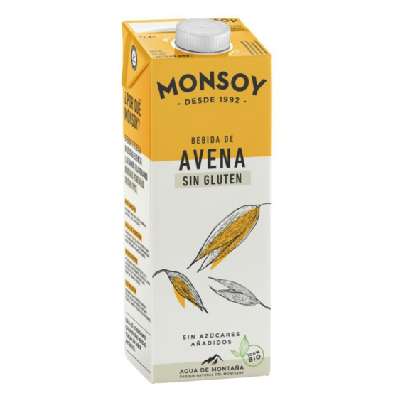 Bebida de avena sin gluten1L Monsoy