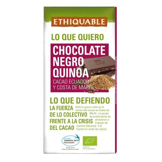 Chocolate negro con quinoa hinchada 100g Ethiquable
