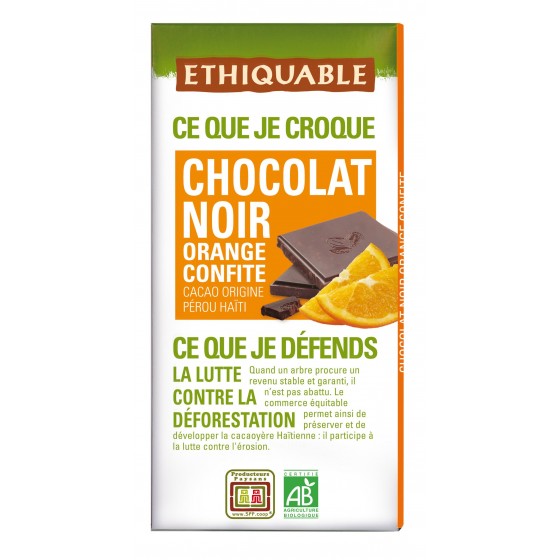 Chocolate con naranja confitada 100g Ethiquable