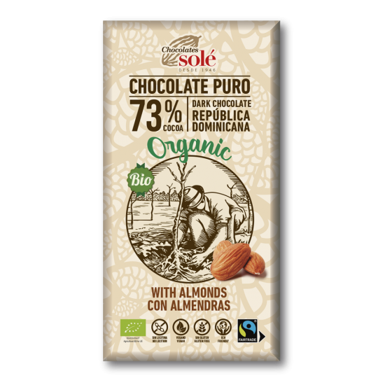 Chocolate 73% con almendra 150g Solé