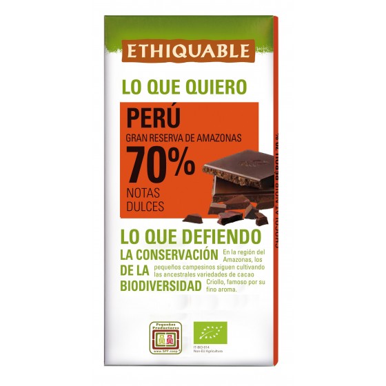 Choco negro 70% 100g Ethiquable